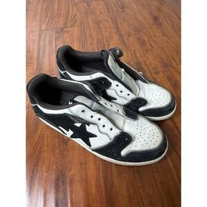 A Bathing Ape Bape SK8 Sta Black White Suede Shoes SZ 9 Sneakers Shoes